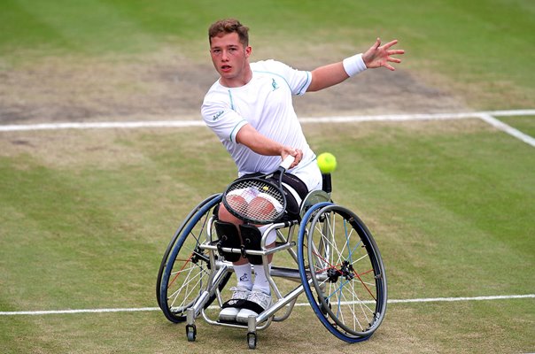 Alfie Hewitt Great Britain forehand Wheelchair Doubles Wimbledon 2017