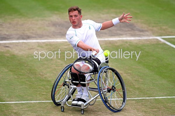 Alfie Hewitt Great Britain forehand Wheelchair Doubles Wimbledon 2017