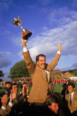 Sam Torrance European team celebrates Ryder Cup win The Belfry 1985
