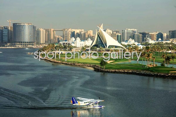 18th hole & Clubhouse Dubai Creek Golf Club Dubai UAE
