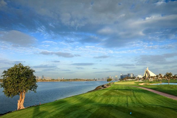 Par 4, 18th hole Dubai Creek Golf Club Dubai UAE