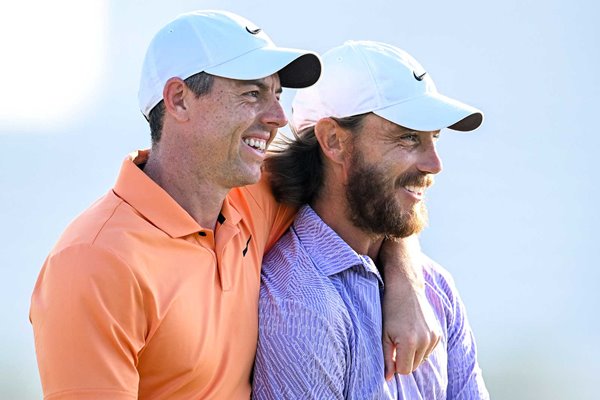 Rory McIlroy & Winner Tommy Fleetwood Dubai Invitational 2024