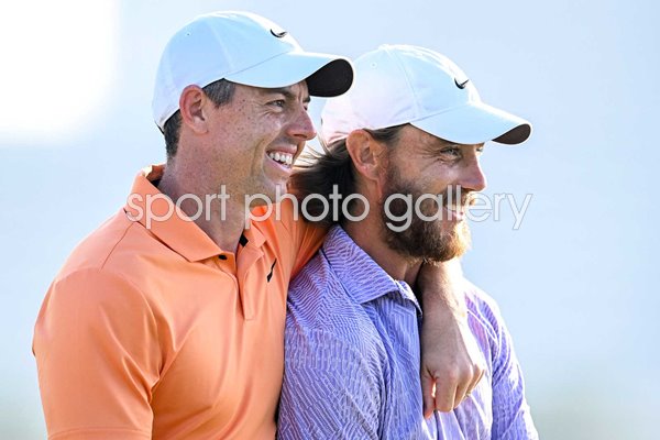 Rory McIlroy & Winner Tommy Fleetwood Dubai Invitational 2024