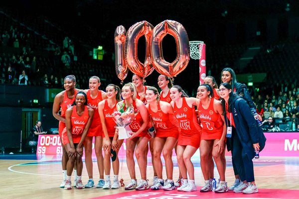 Helen Housby England 100th Cap Vitality Netball Nations Cup 2024