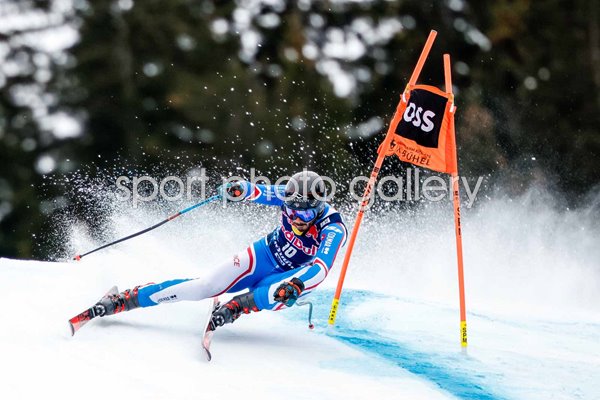 Cyprien Sarrazin France flies Downhill Ski World Cup Kitzbuehel 2024