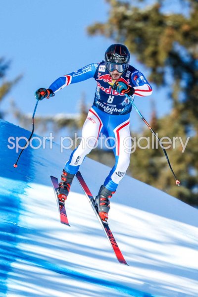 Cyprien Sarrazin France flies Downhill Ski World Cup Kitzbuehel Austria 2024