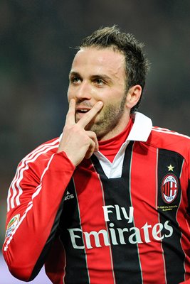 Giampaolo Pazzini of AC Milan celebrates scoring