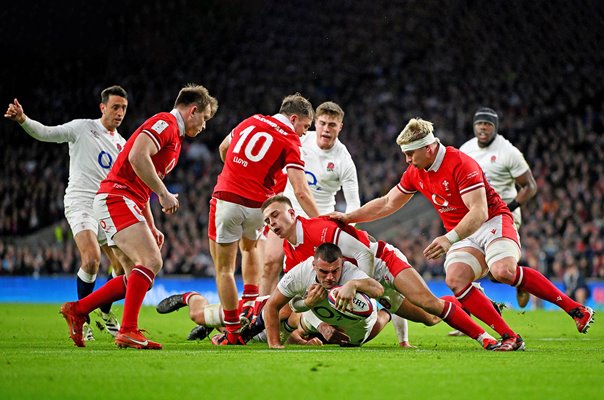 Ben Earl England scores v Wales Twickenham Six Nations 2024