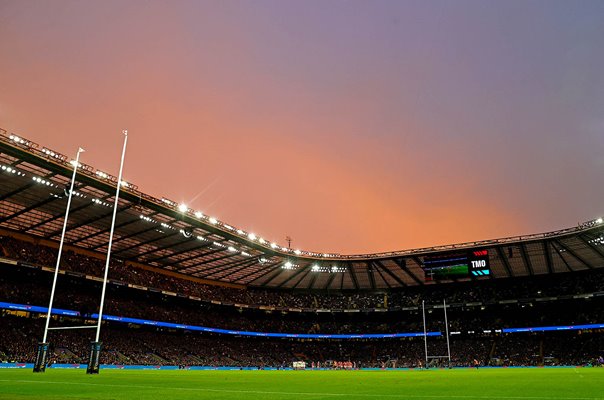 Twickenham Stadium sunset England v Wales Six Nations 2024