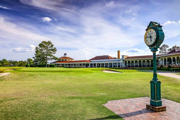 18th Green and Clubhouse Pinehurst No2 Course North Carolina USA