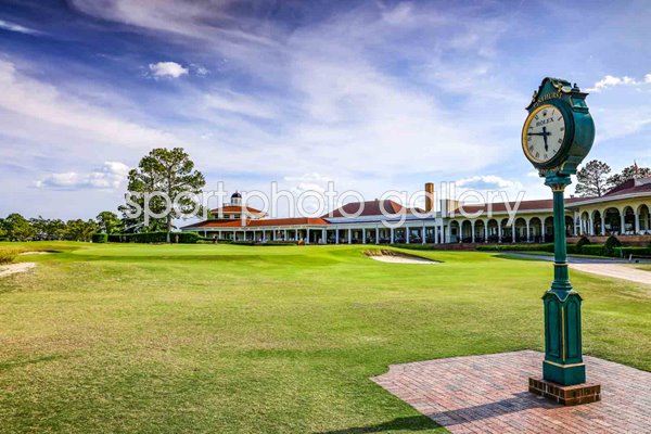 18th Green and Clubhouse Pinehurst No2 Course North Carolina USA