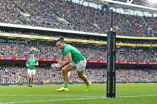 James Lowe Ireland scores v Wales Dublin Six Nations 2024