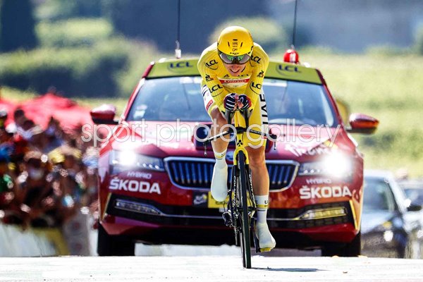 Tadej Pogačar Slovenia celebrates win Stage 20 Tour de France 2021