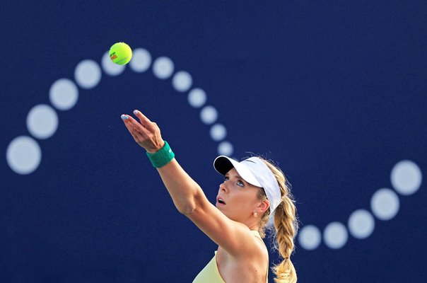 Katie Boulter Great Britain serves WTA 500 San Diego Open 2024