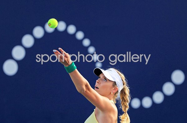 Katie Boulter Great Britain serves WTA 500 San Diego Open 2024