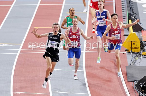 Geordie Beamish New Zealand wins 1500m World Indioor Athletics Glasgow 2024