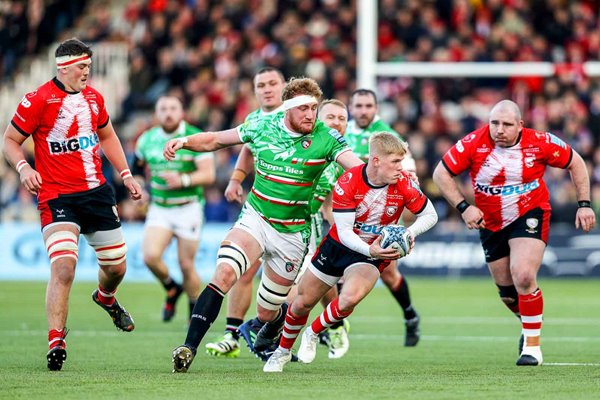 George Barton Gloucester v Ollie Chessum Leicester Premiership Kingsholm 2023