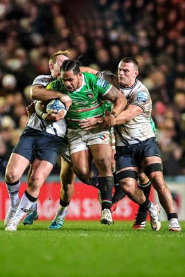 Solomone Kata Leicester Tigers v Ben Earl Saracens Premiership Welford Road 2024