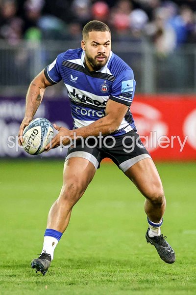 Ollie Lawrence Bath v Gloucester Premiership Rugby Recreation Ground 2024