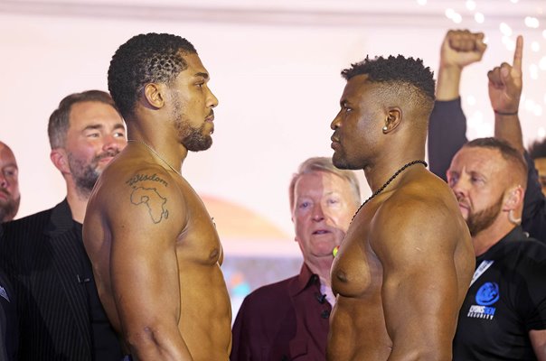 Anthony Joshua v Francis Ngannou Weigh-In Riyadh Saudi Arabia 2024