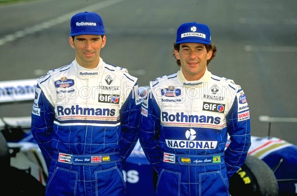 Damon Hill and Ayrton Senna Williams Renault drivers F1 testing Portugal 1994
