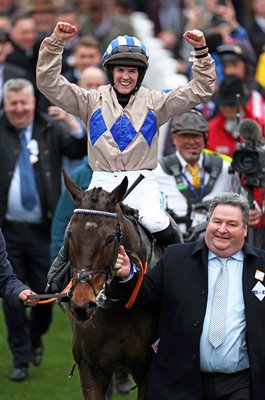 Rachael Blackmore celebrates Queen Mother Champion Chase Cheltenham 2024 