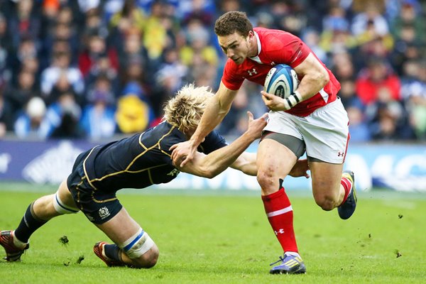 George North breaks Wales v Scotland 6 Nations 2013