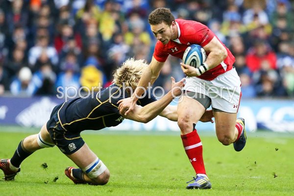 George North breaks Wales v Scotland 6 Nations 2013