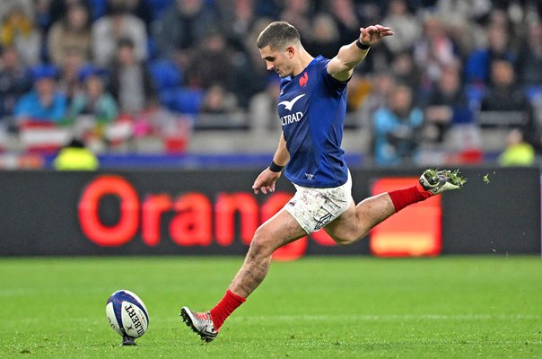 Thomas Ramos France kicks winning penalty v England Lyon Six Nations 2024