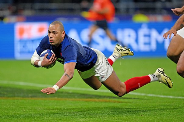 Gael Fickou France scores v England Lyon Six Nations 2024