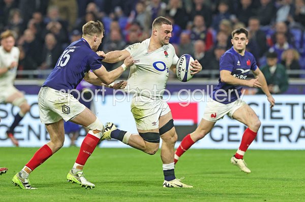 Ben Earl England v Leo Barre France Lyon Six Nations 2024