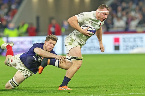 Sam Underhill England v Thibaud Flament France Lyon Six Nations 2024