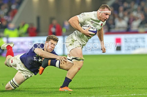 Sam Underhill England v Thibaud Flament France Lyon Six Nations 2024