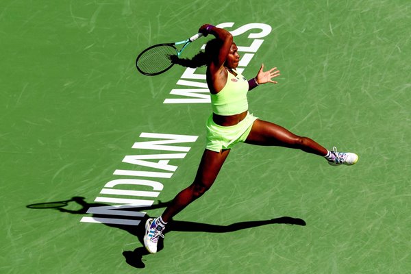 Coco Gauff USA forehand power BNP Paribas Open Indian Wells 2024