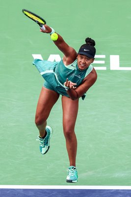 Naomi Osaka Japan serves BNP Paribas Open Indian Wells 2024