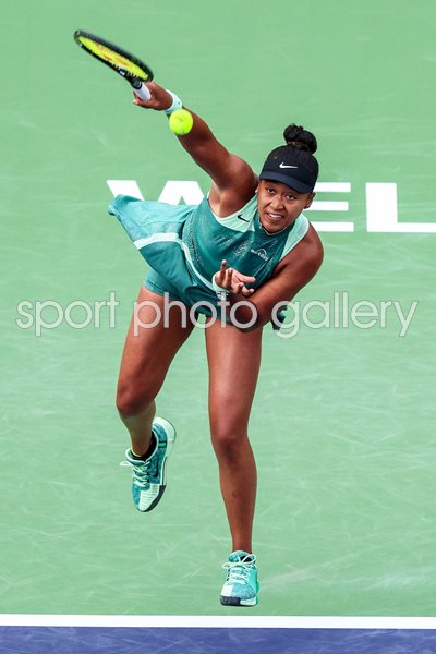 Naomi Osaka Japan serves BNP Paribas Open Indian Wells 2024