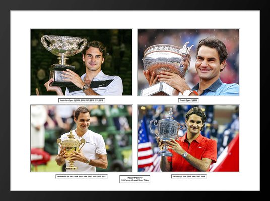 Roger Federer Career Grand Slam Quadruple Collage