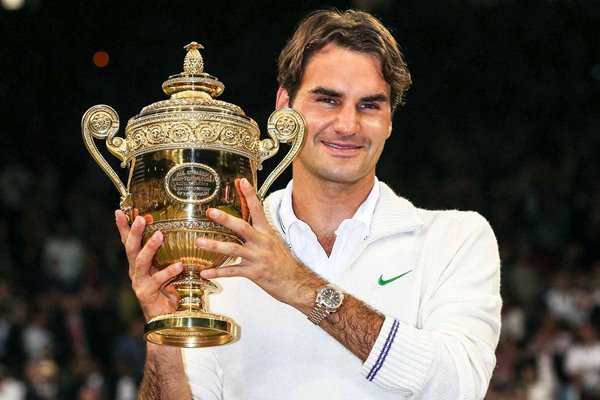 Roger Federer Switzerland Wimbledon Trophy 2017