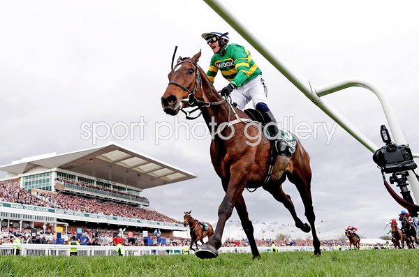 Paul Townend on board I Am Maximus crosses finish line Grand National Aintree 2024