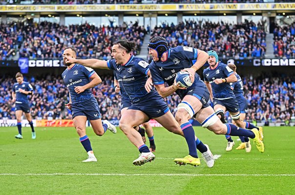 Ryan Baird Leinster scores v La Rochelle Champions Cup Quarter Final Dublin 2024