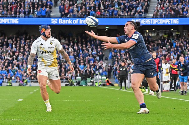 James Lowe Leinster v Jack Nowell La Rochelle Champions Cup Quarter Final Dublin 2024