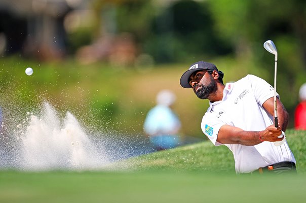 Sahith Theegala USA bunker shot RBC Heritage Hilton Head 2024