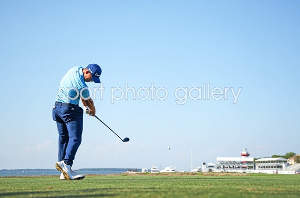 Collin Morikawa USA 18th Tee Harbour Town Hilton Head RBC Heritage 2024