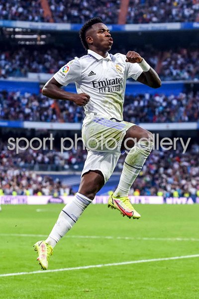 Vinicius Junior Real Madrid celebartes v Girona La Liga Estadio Santiago Bernabeu 2022