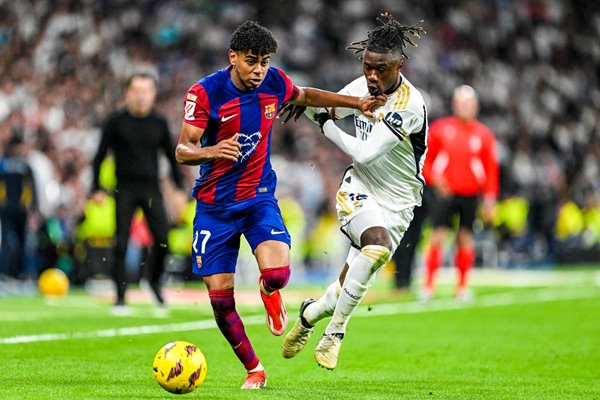 Lamine Yamal Barcelona v Eduardo Camavinga Real Madrid La Liga Madrid 2024