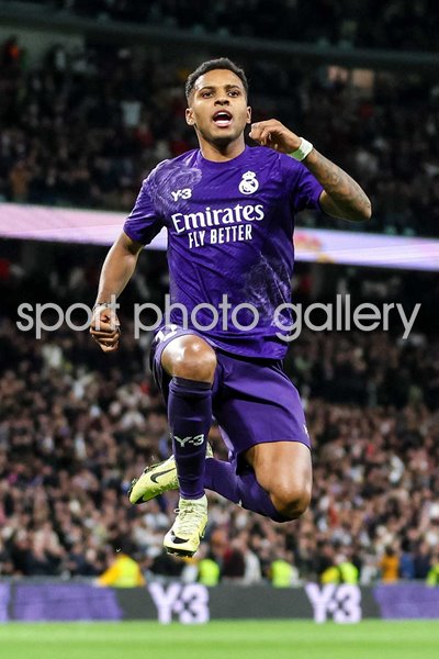 Rodrygo Real Madrid celebrates v Athletico Madrid La Liga Estadio Santiago Bernabeu 2024
