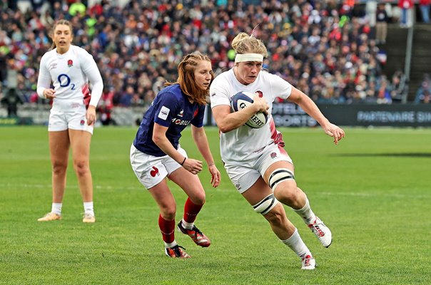 Alex Matthews England scoring run v France Women's Six Nations 2024