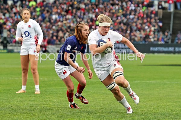 Alex Matthews England scoring run v France Women's Six Nations 2024