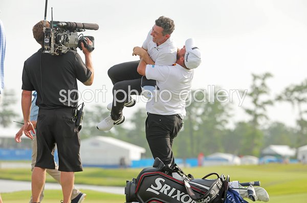 Rory McIlroy & Shane Lowry celebrateZurich Classic of New Orleans win 2024