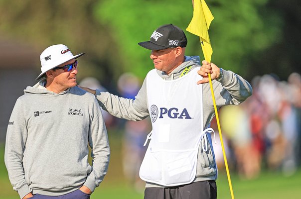 Joel Dahmen & caddie Geno Bonnalie 2023 PGA Championship Oak Hill Country Club 2023